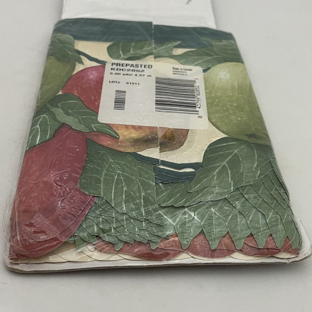 Imperial Wall Paper Border Sculpted Edge Vine Apple Fruit Border 5 Yards - Picture 8 of 16